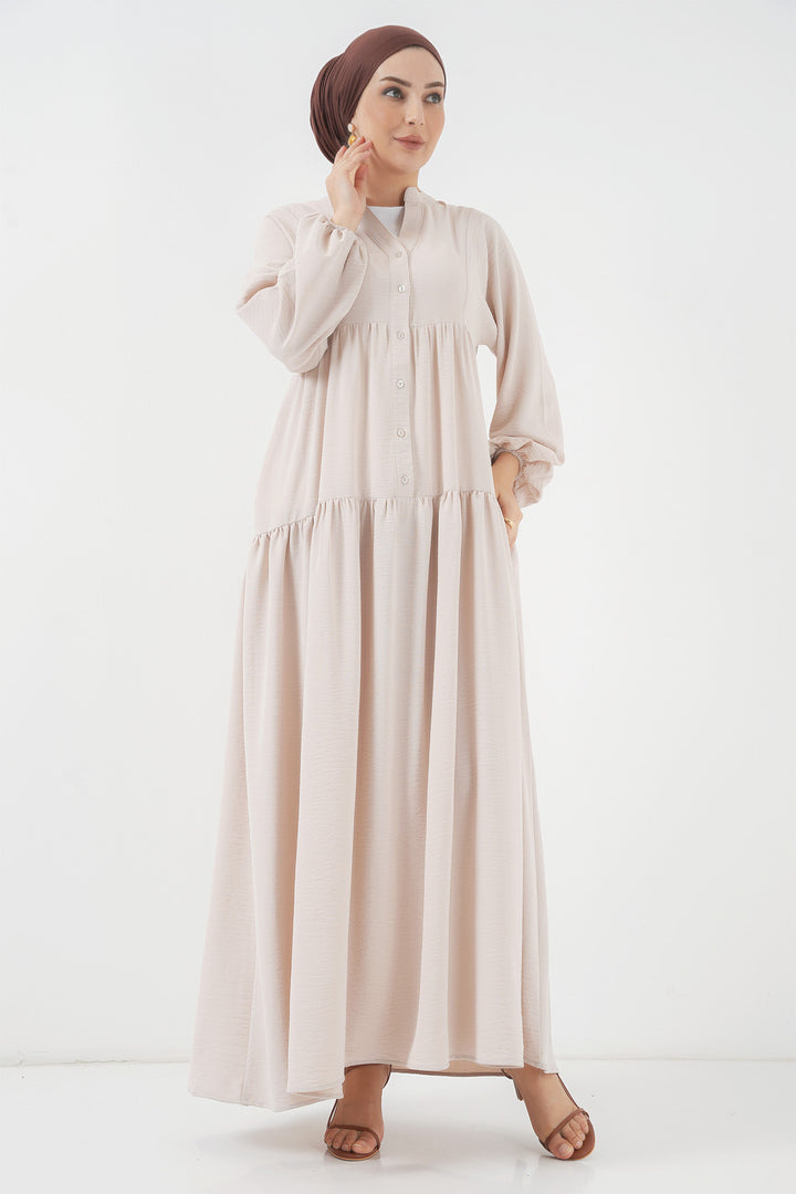 Bigdart 2527 Robe Longue Femme Modeste - Crème
