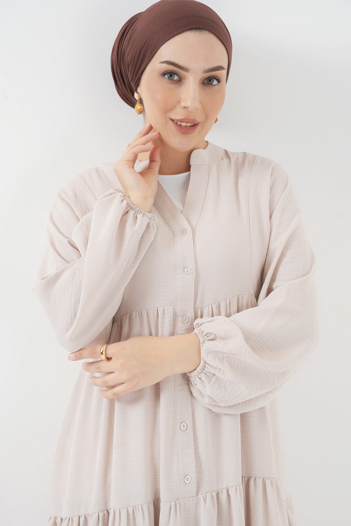 Bigdart 2527 Robe Longue Femme Modeste - Crème