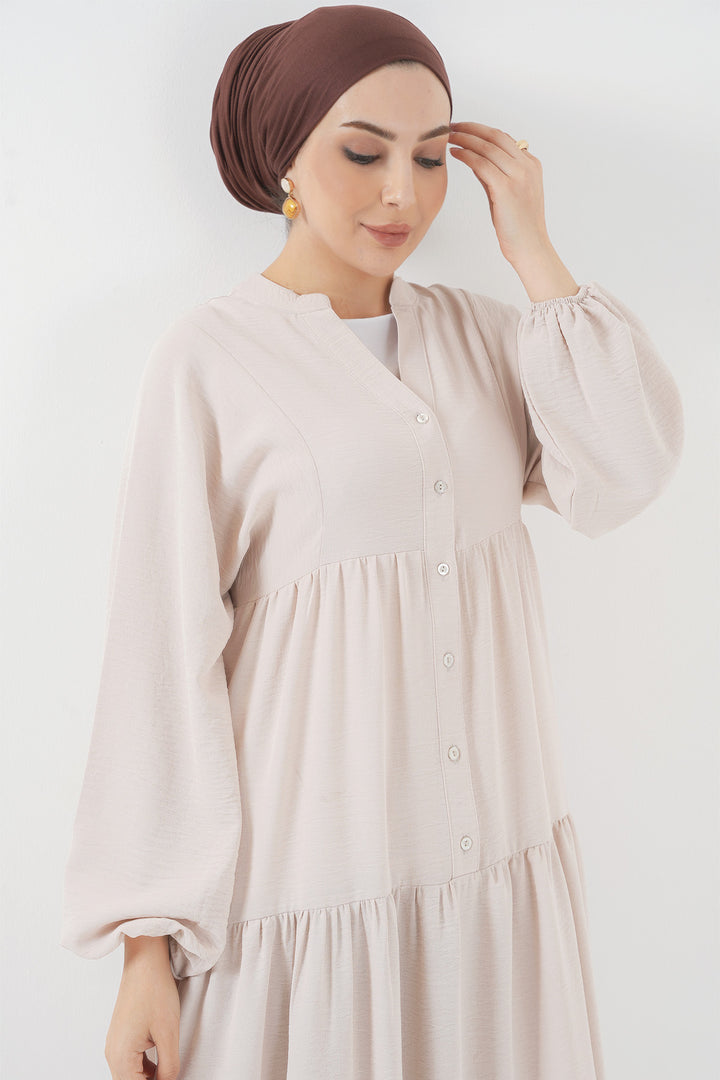 Bigdart 2527 Robe Longue Femme Modeste - Crème