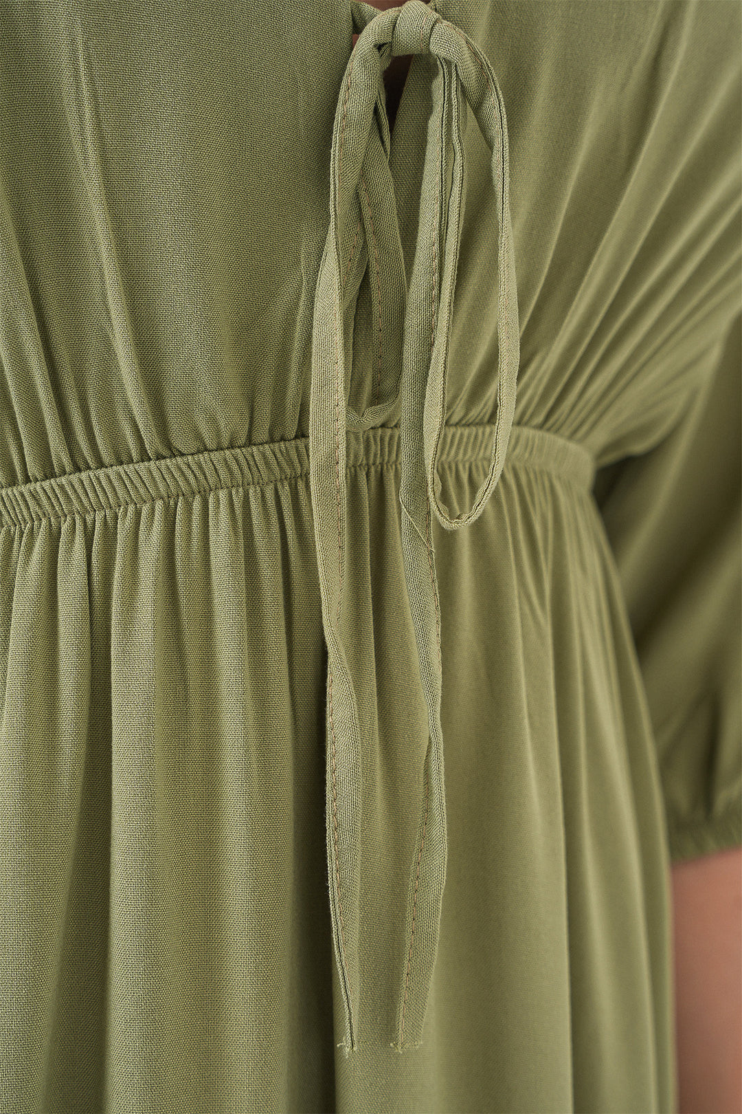 Bigdart Robe à col en V avec taille froncée pour femme 2570 - çağla