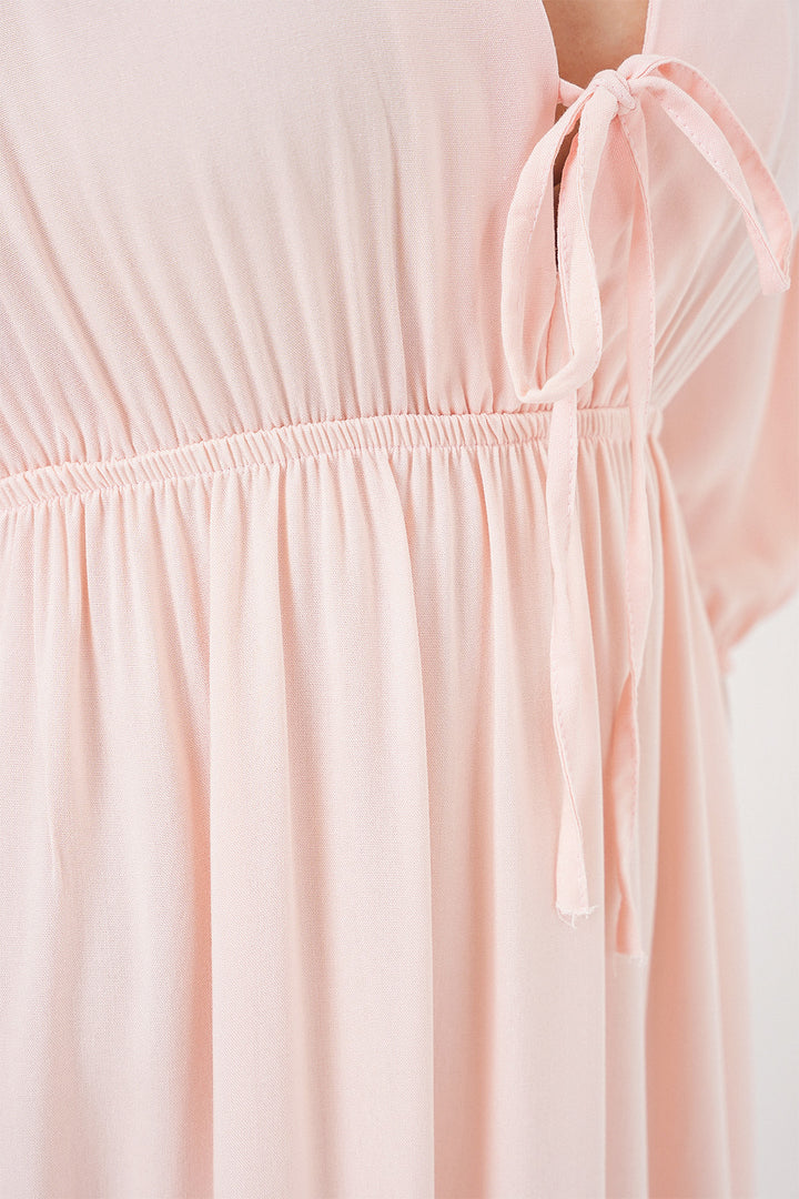 Bigdart Robe à décolleté en V avec taille froncée 2570 - Poudré