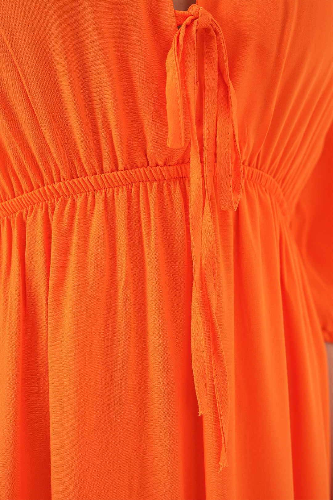 Bigdart Robe à décolleté en V avec taille froncée 2570 - Orange