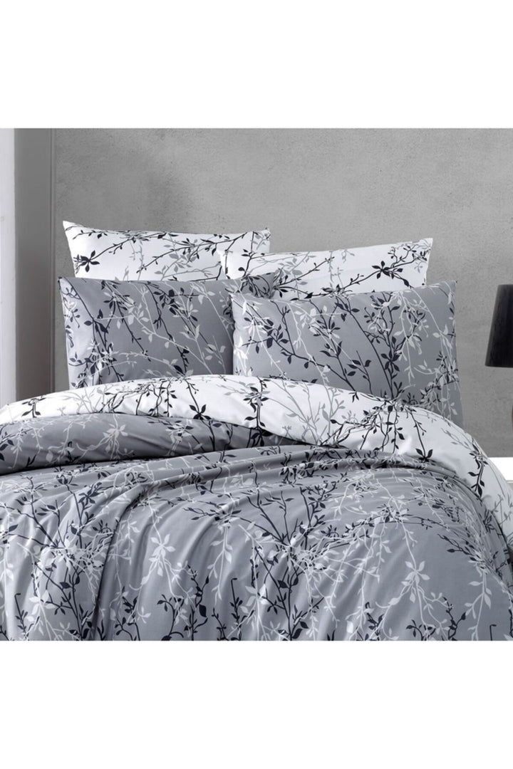 Maxhomen Ensemble de literie double Jardin Gris