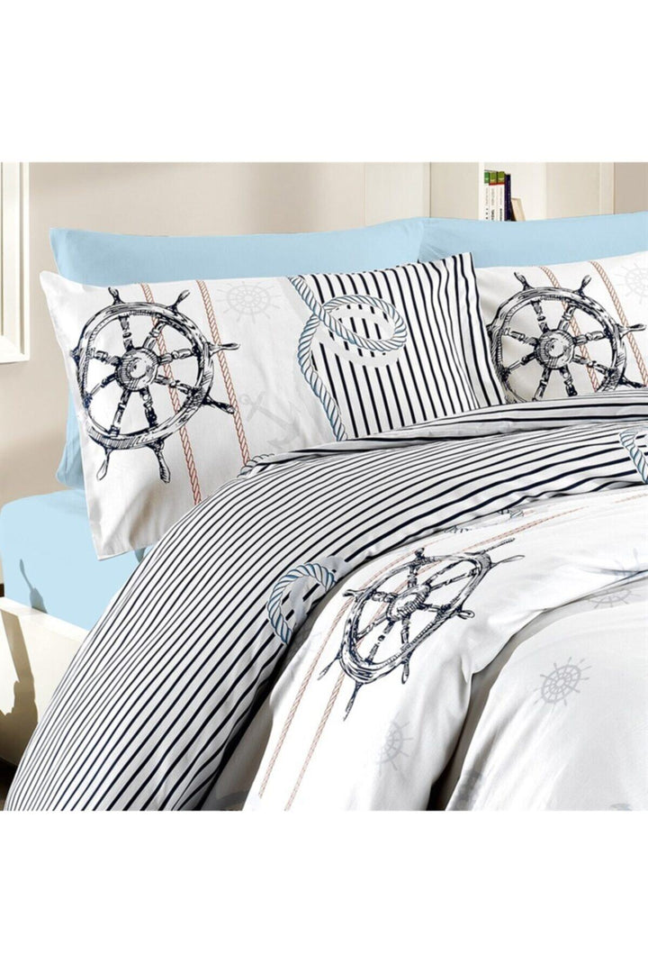 Maxhomen Ensemble de literie en coton simple Deeper - Blanc-Noir