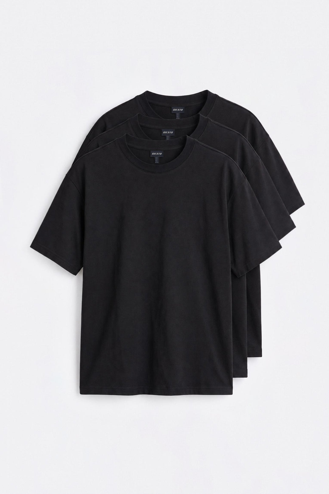 Giesto T-shirt 3 pièces Oversize à manches courtes Noir - Noir