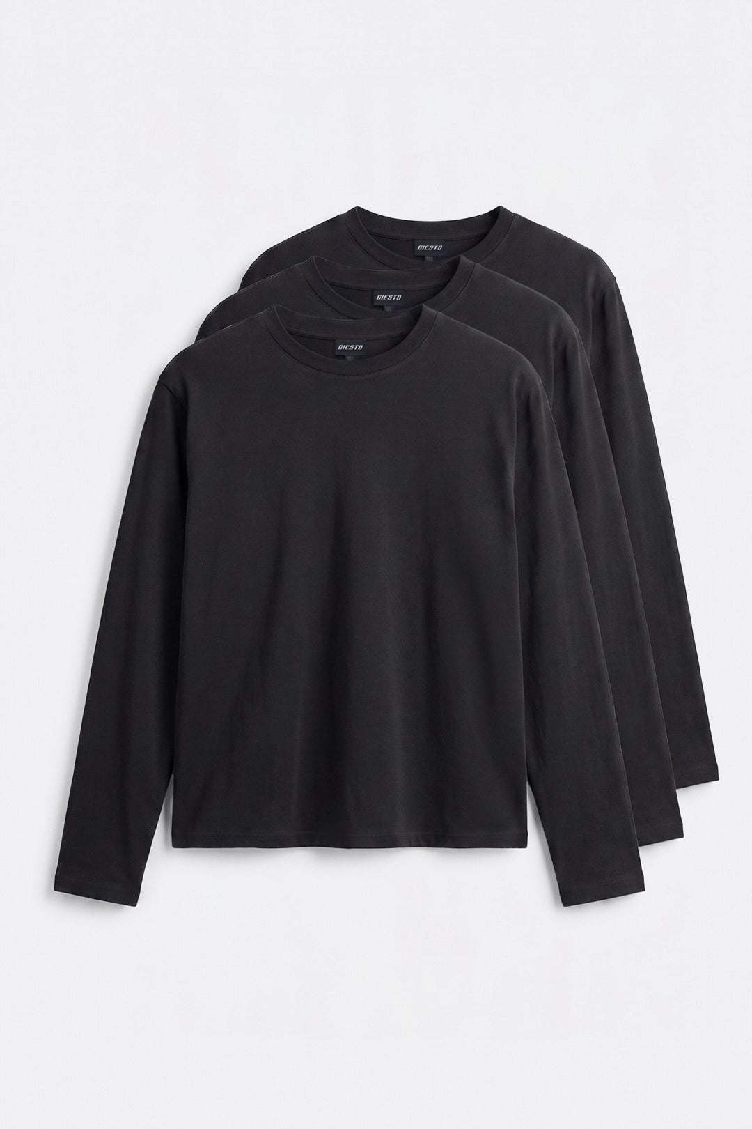 Giesto T-shirt 3 pièces à manches longues Regular Fit Noir - Noir
