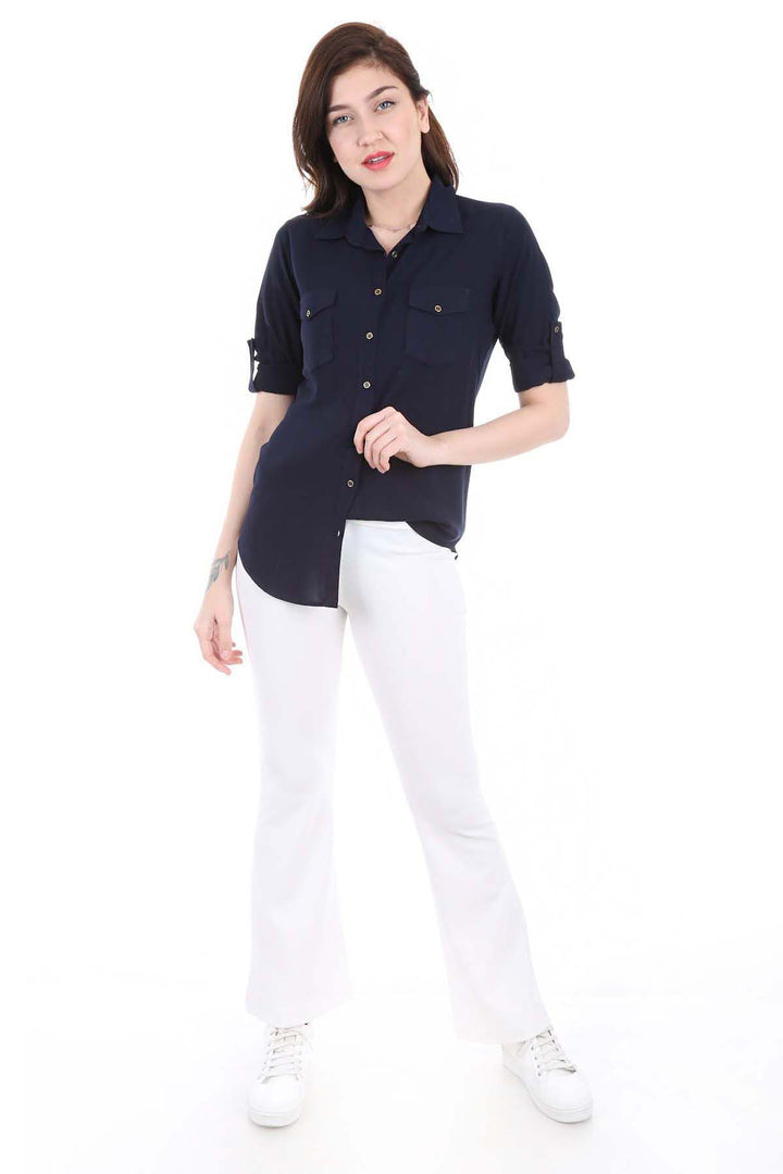 Bigdart 3428 CHEMISE À POCHE DOUBLE - Bleu marine