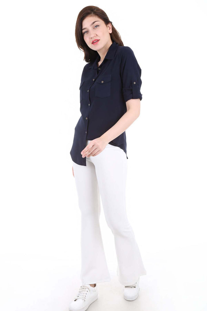 Bigdart 3428 CHEMISE À POCHE DOUBLE - Bleu marine