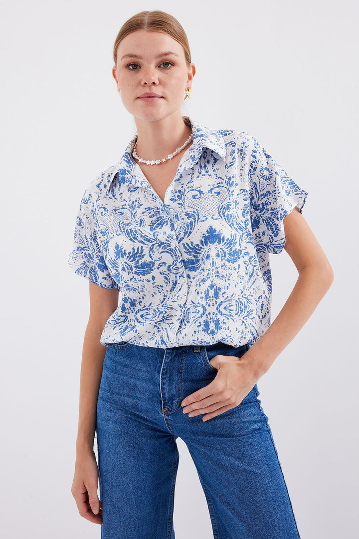 Bigdart Chemise à Manches Courtes 3711 - Bleu