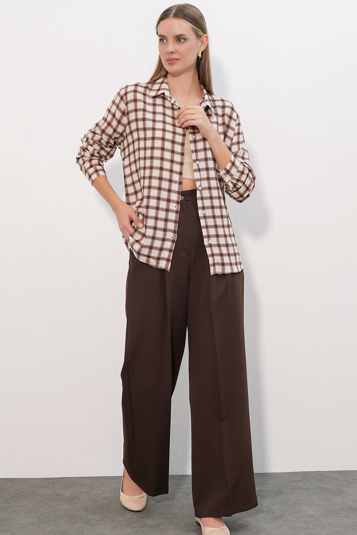 Bigdart Chemise à motif écossais 3721 - b.Marron