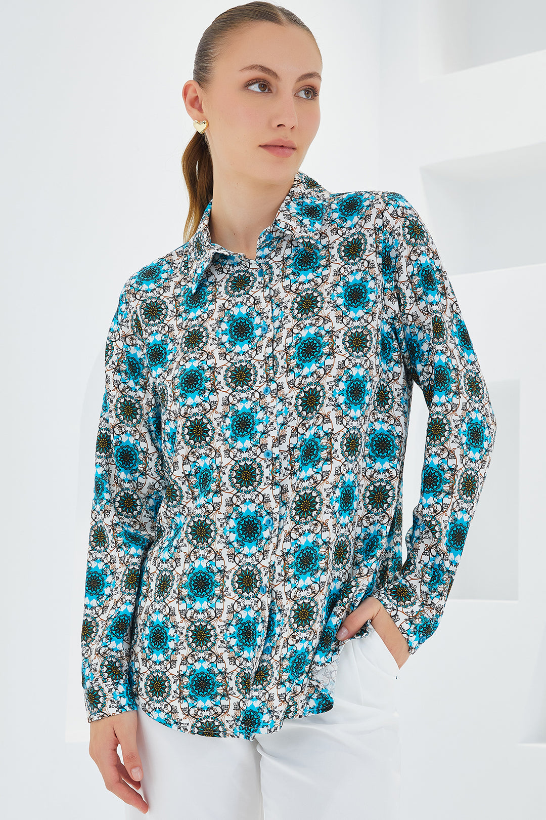 Bigdart Chemise à motifs graphiques 3721 - Bleu marine