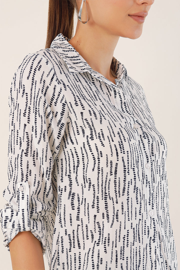 Bigdart Chemise à motif graphique 3721 - Blanc cassé