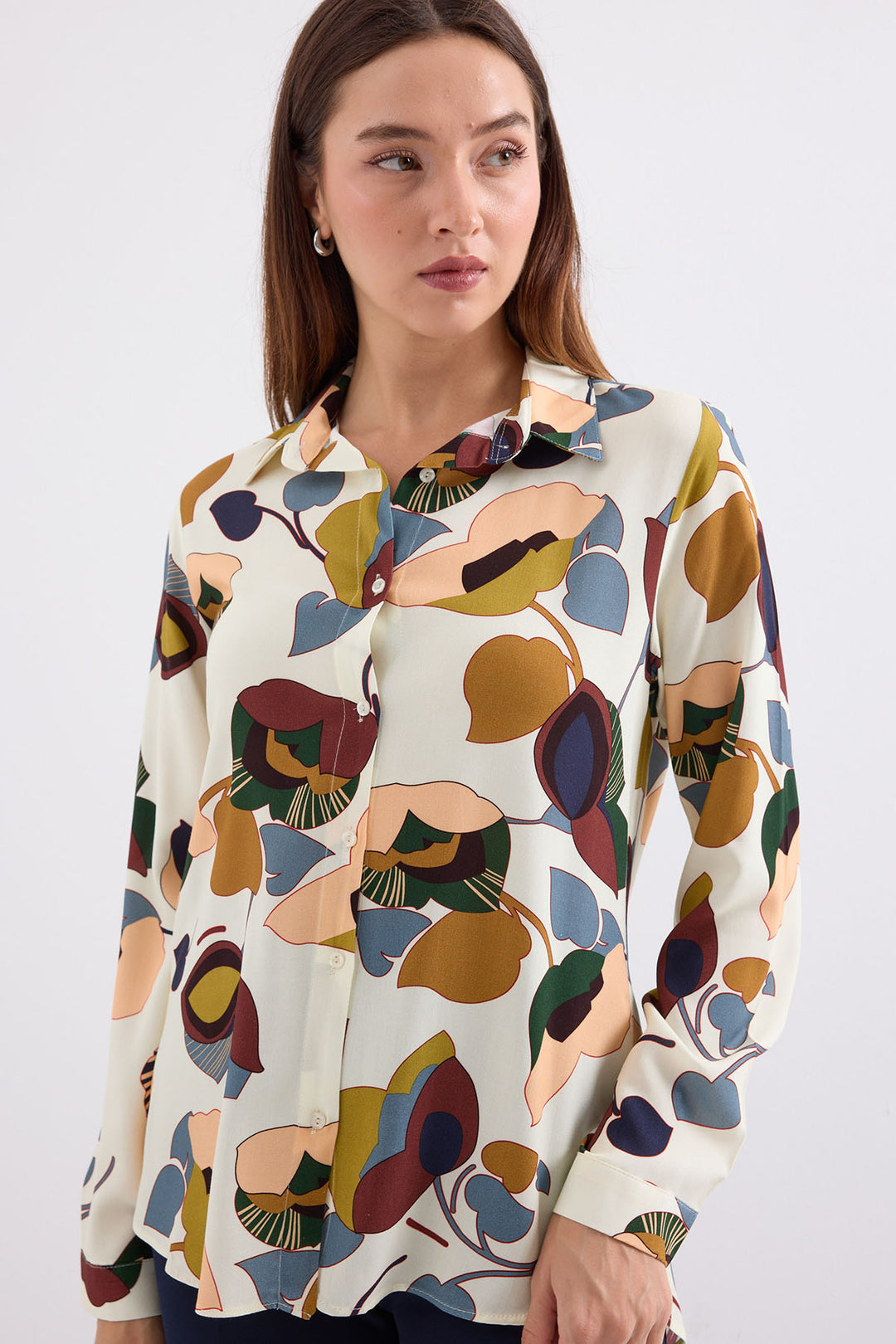 Bigdart 3721 Chemise à motif graphique - Beige clair