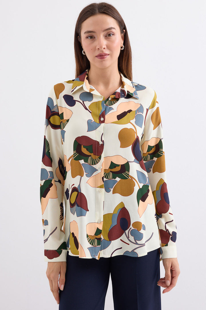 Bigdart 3721 Chemise à motif graphique - Beige clair