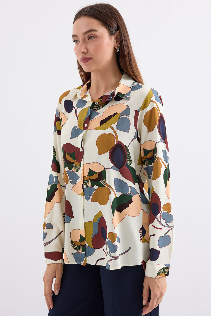 Bigdart 3721 Chemise à motif graphique - Beige clair