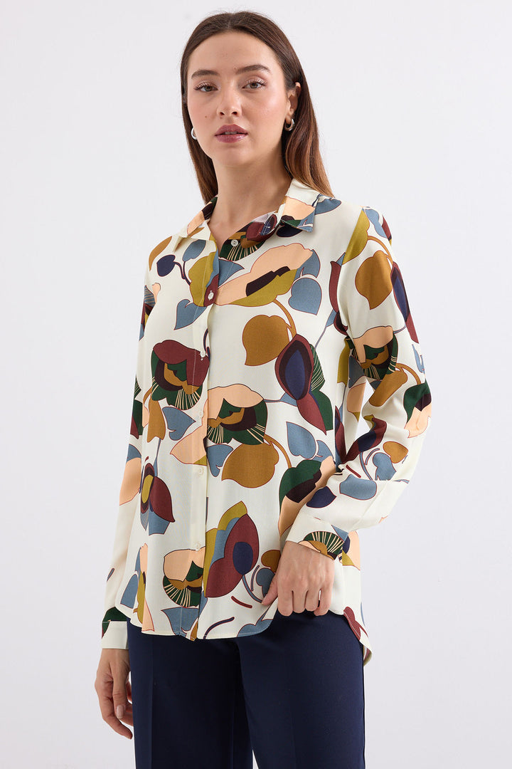 Bigdart 3721 Chemise à motif graphique - Beige clair