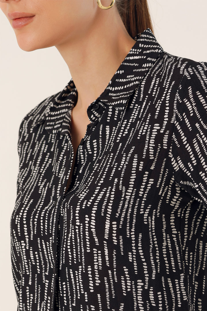 Bigdart Chemise à motif graphique 3721 - Noir moyen