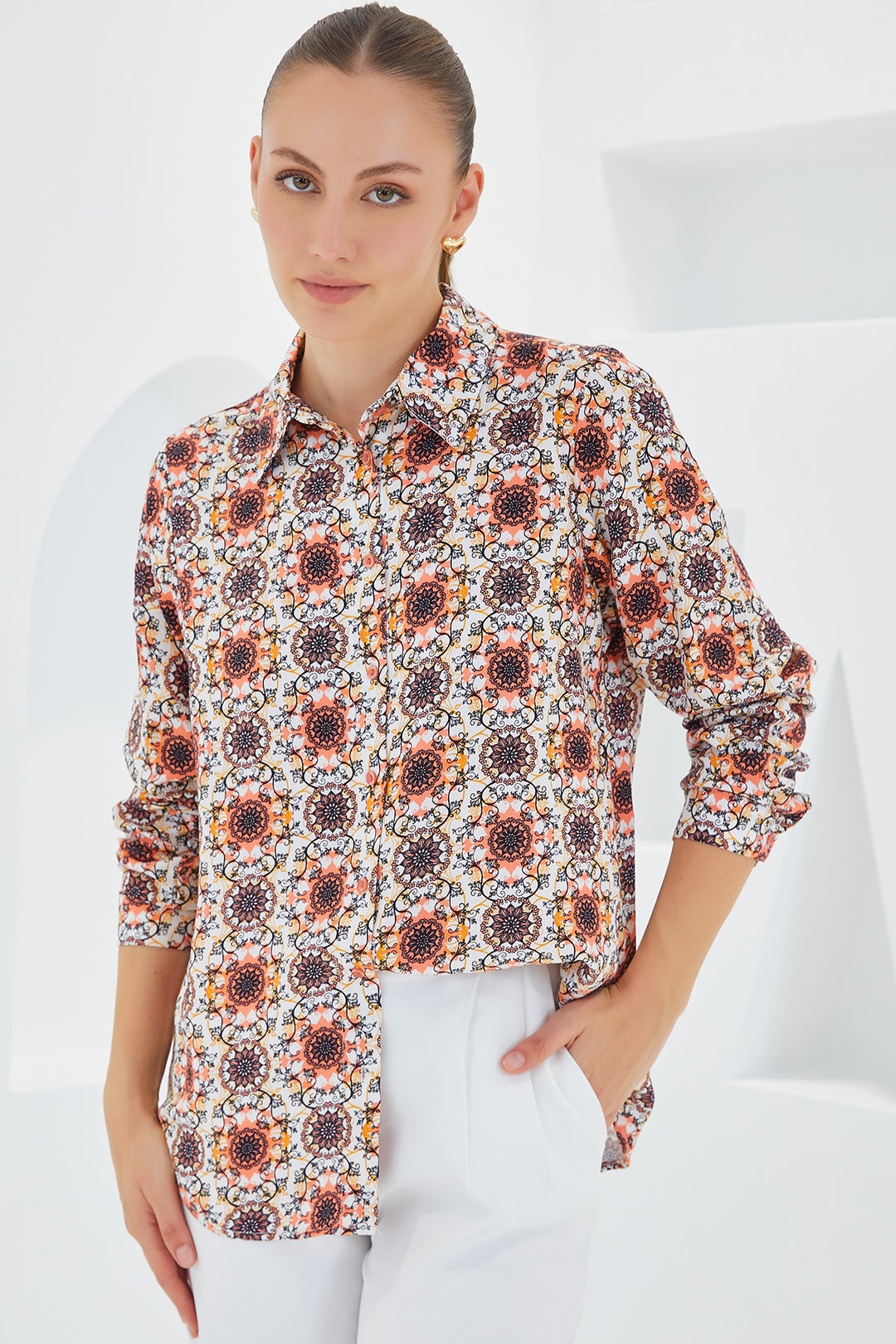 Bigdart 3721 Chemise à Motifs - Orange