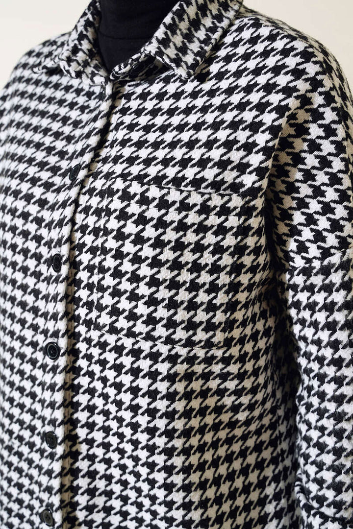 Bigdart 3852 Chemise à motif pied-de-poule - Noir