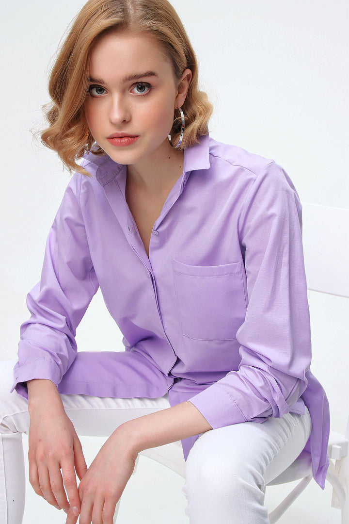 Bigdart Chemise oversize avec poches 3879 - Lilas