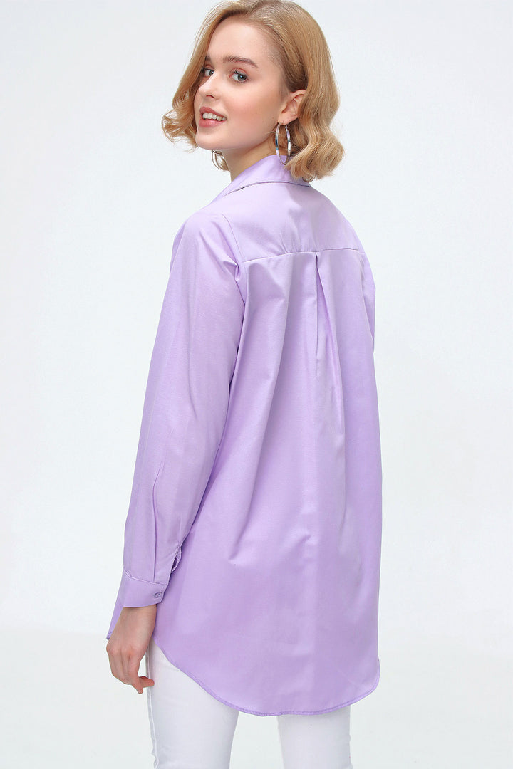 Bigdart Chemise oversize avec poches 3879 - Lilas