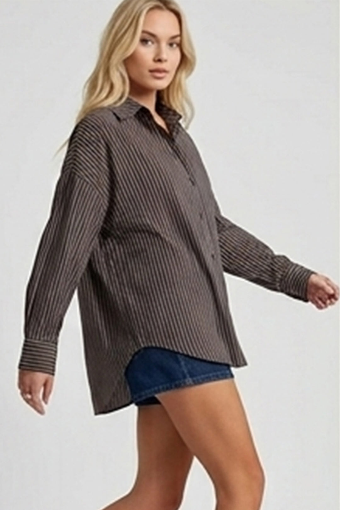 Bigdart 3900 Chemise oversize à carreaux - y.Marron