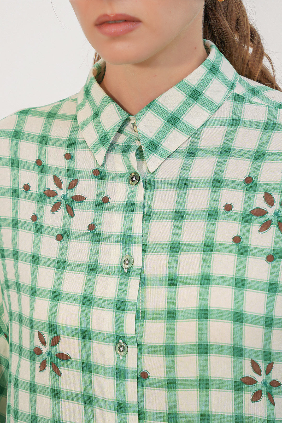 Bigdart 3900 Chemise oversize à carreaux - y.Vert