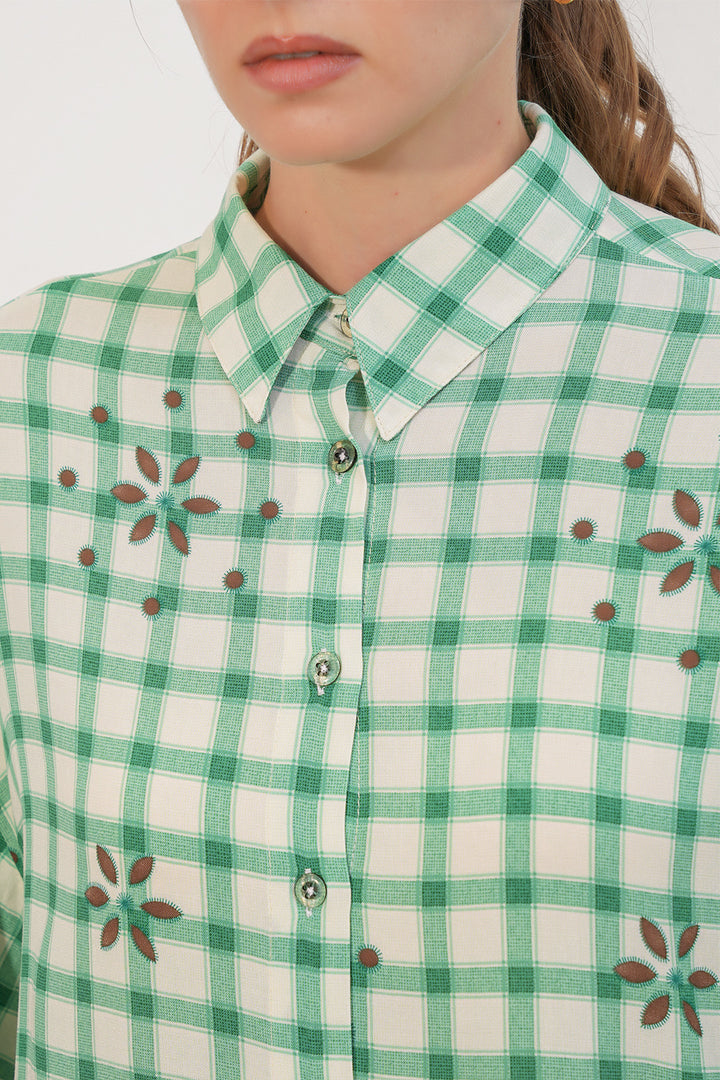 Bigdart 3900 Chemise oversize à carreaux - y.Vert