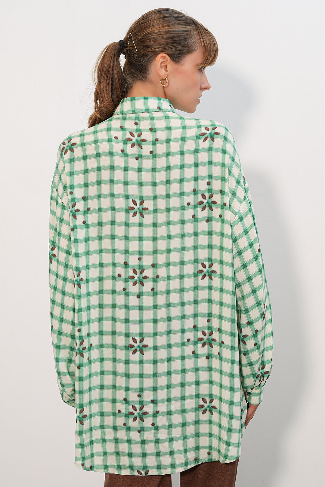 Bigdart 3900 Chemise oversize à carreaux - y.Vert