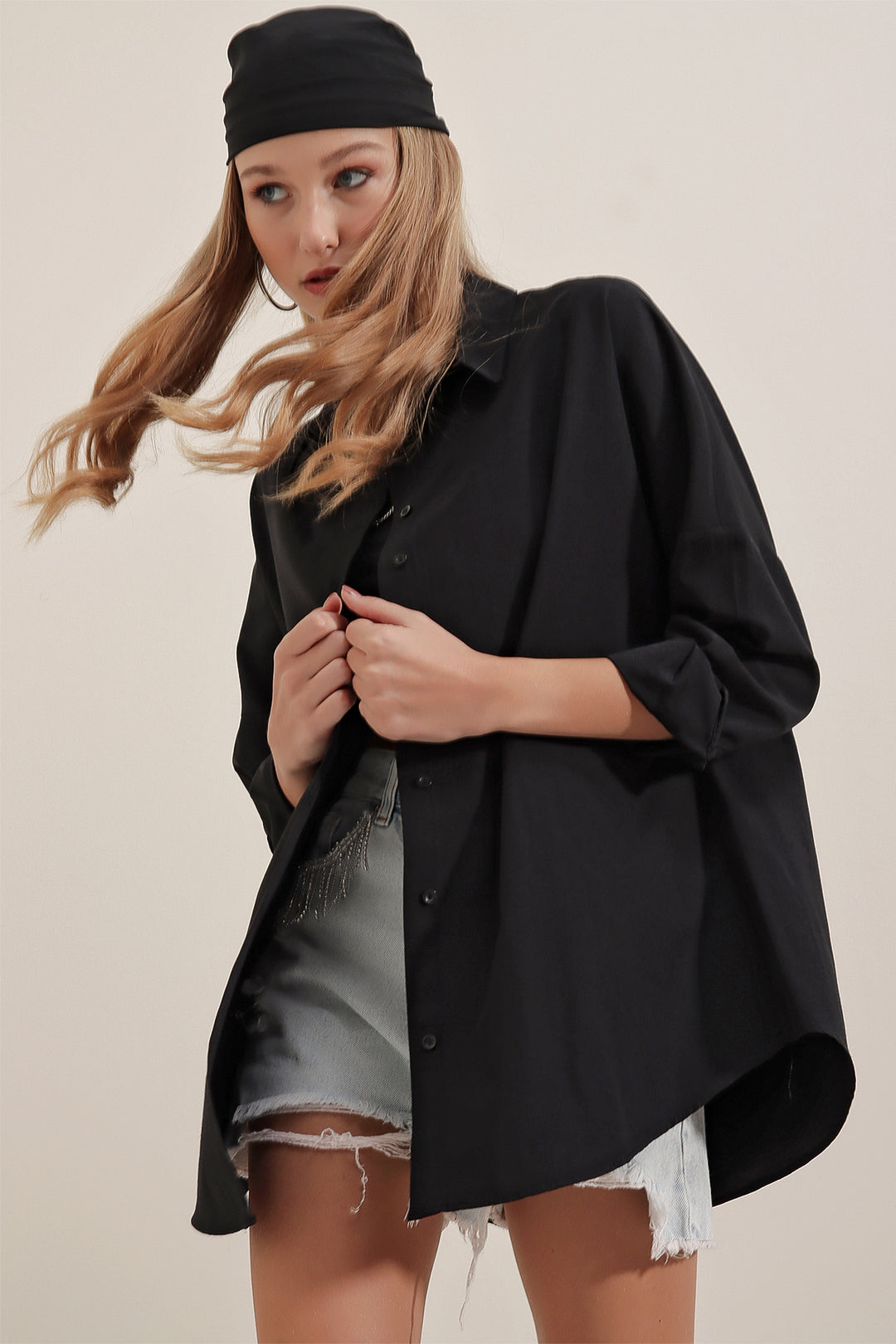 Bigdart Femme Chemise Basique Longue Oversize Noire 3900 - si̇yah