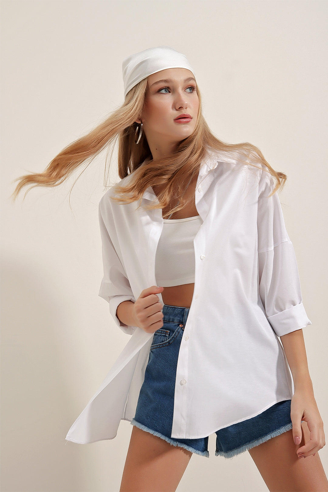 Bigdart Femme Chemise Basique Longue Oversize Blanche 3900 - Blanc