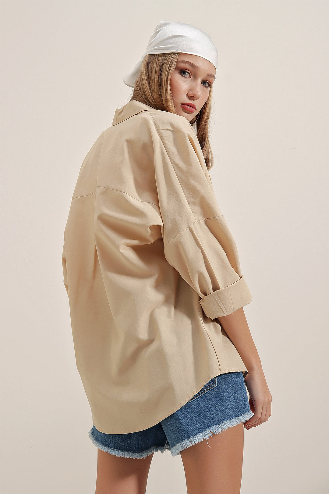 Bigdart Oversized Long Basic Shirt 3900 - Beige