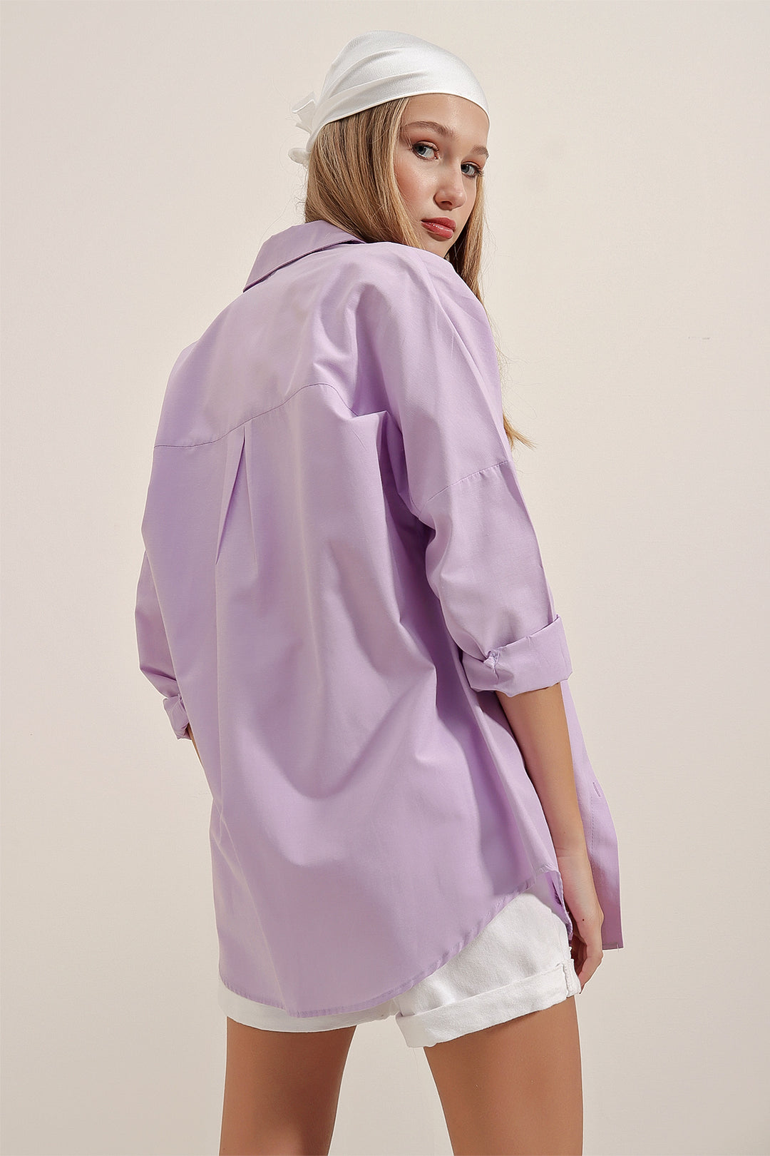 Bigdart Chemise basique oversize longue 3900 - Lilas