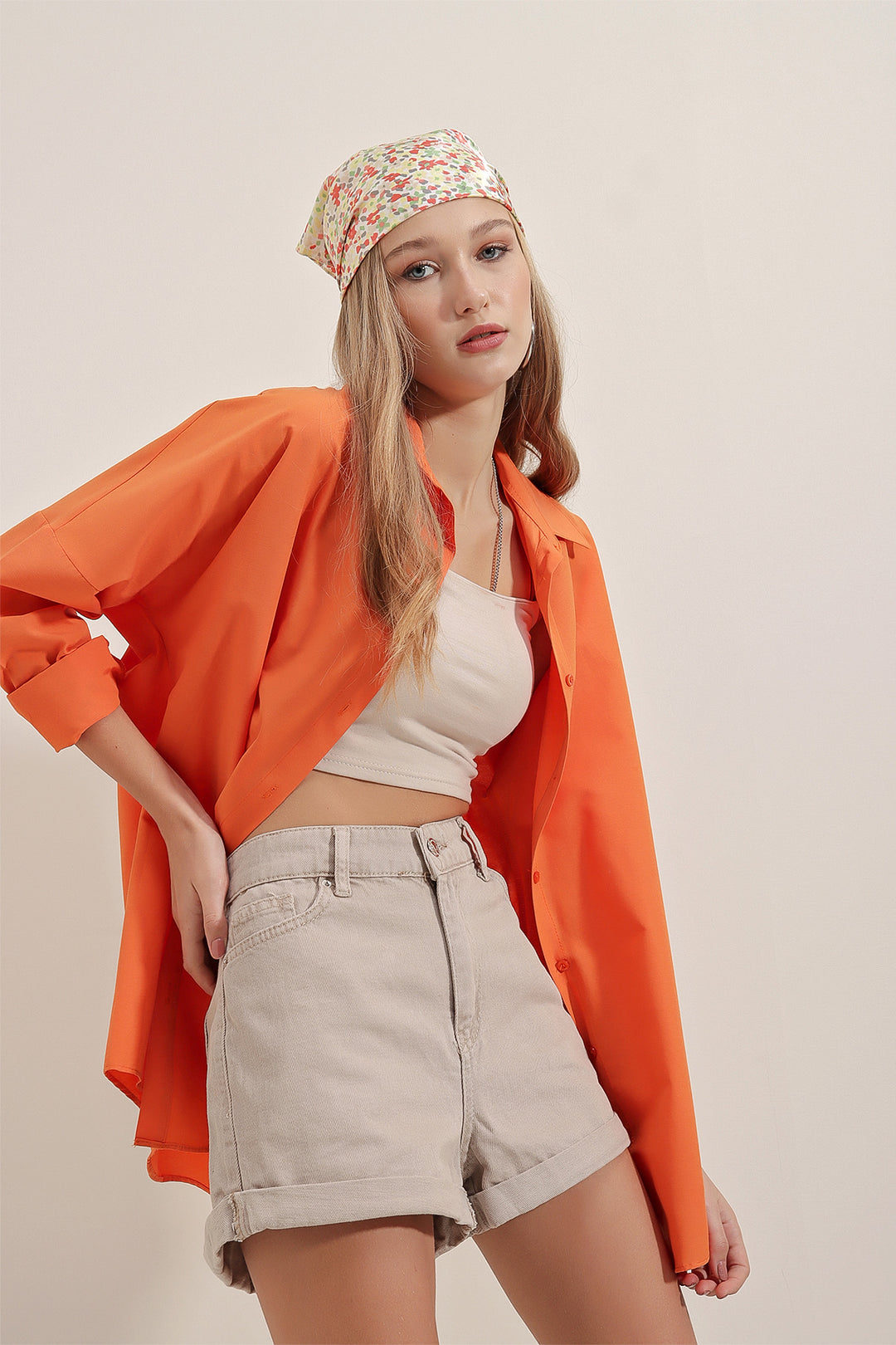 Bigdart Chemise basique longue oversize 3900 - Orange