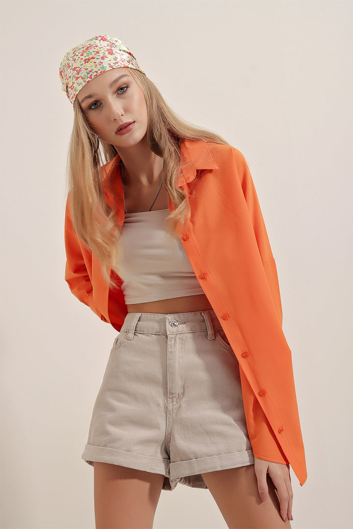 Bigdart Chemise basique longue oversize 3900 - Orange