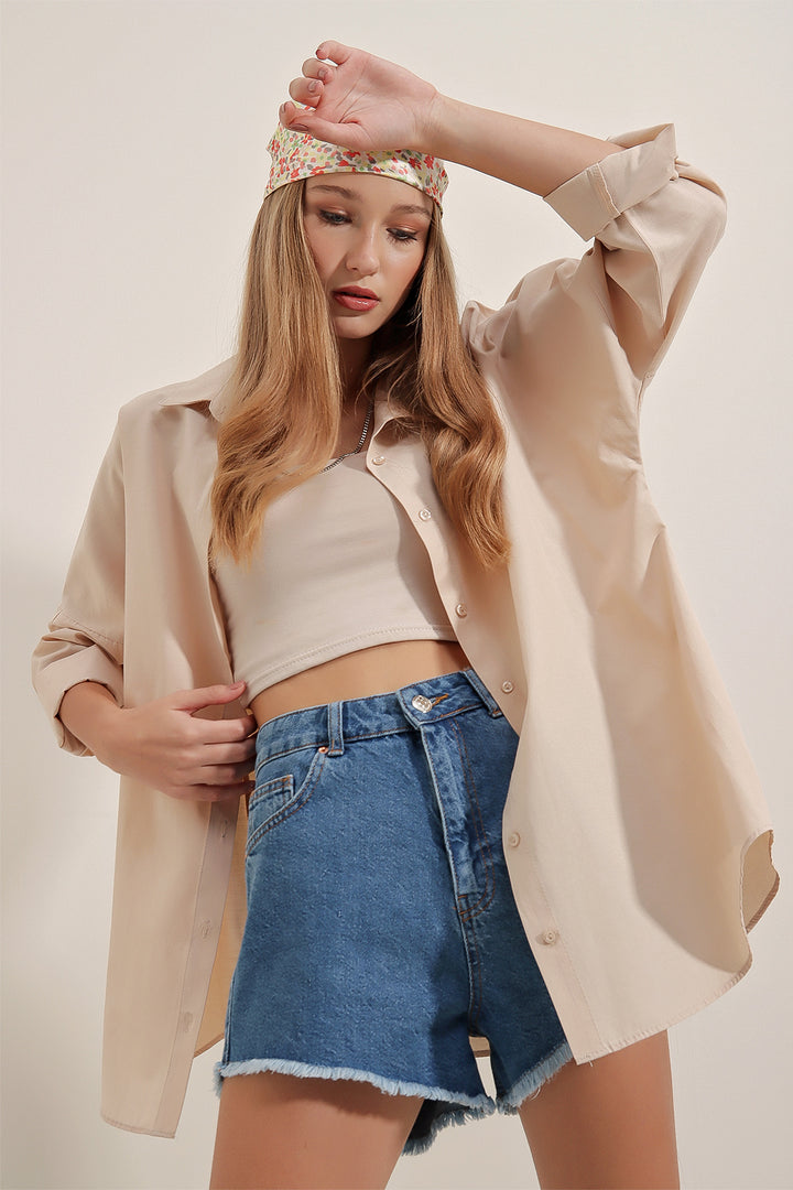 Bigdart 3900 Chemise de base oversize longue - Crème