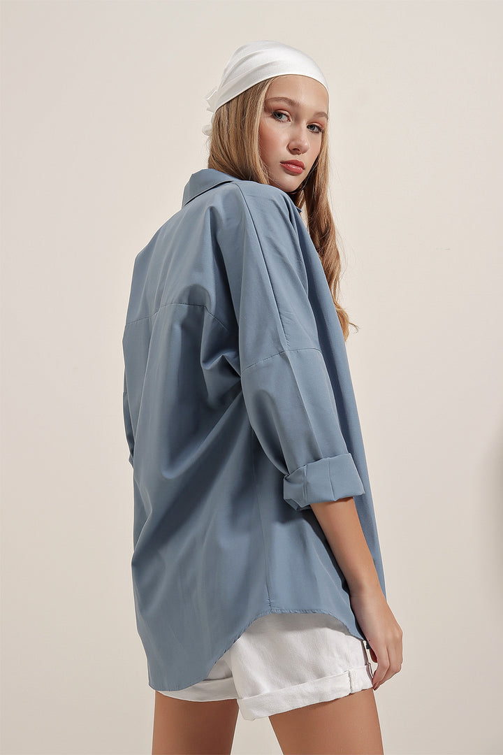 Bigdart 3900 Chemise Longue Basique Oversize - Indigo