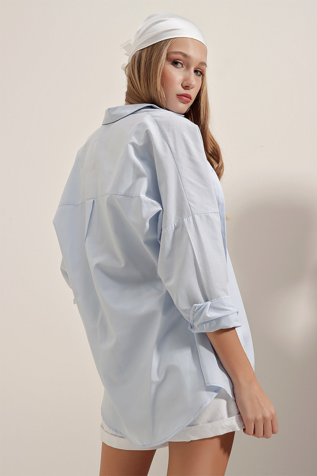 Bigdart 3900 Chemise Longue Basique Oversize - Bleu clair