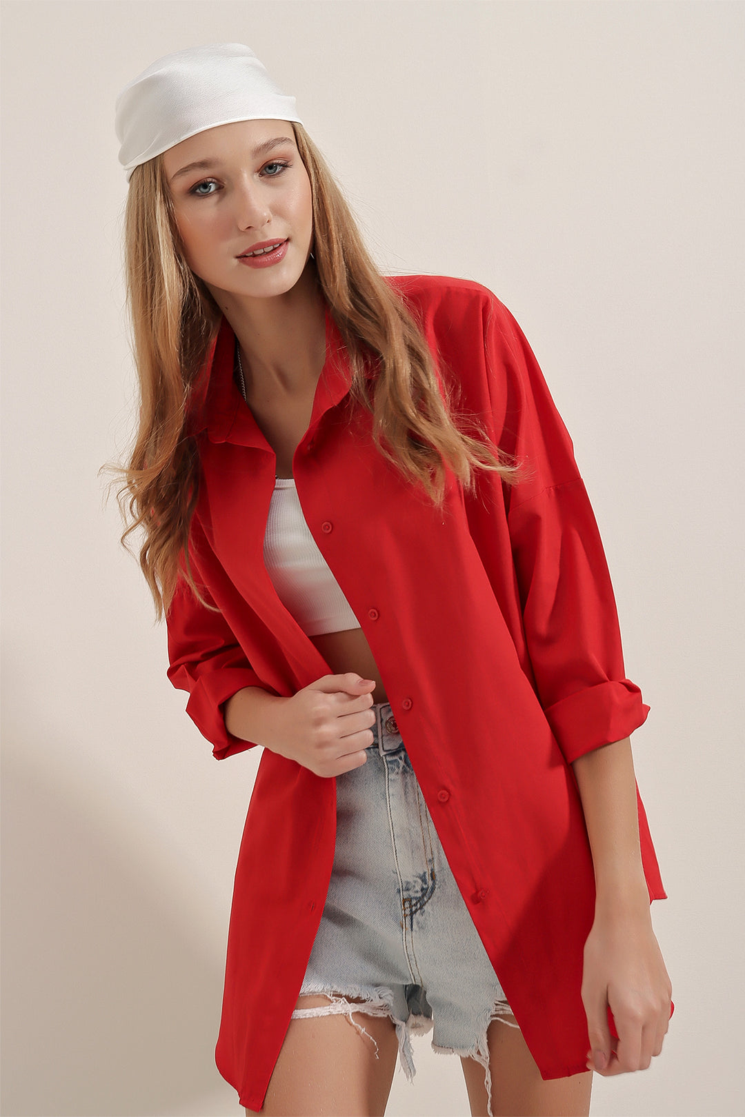 Bigdart 3900 Chemise Basique Longue Oversize - Bordeaux