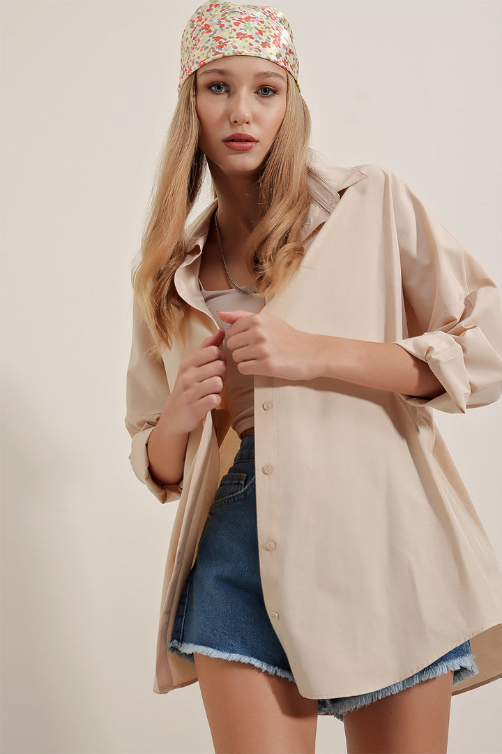 Bigdart 3900 Chemise de base oversize longue - Crème