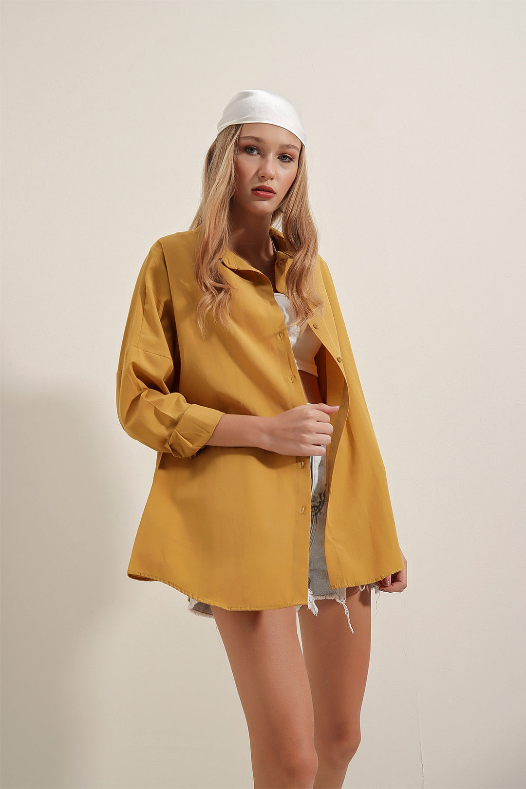 Bigdart 3900 Chemise Basique Longue Oversize - Moutarde