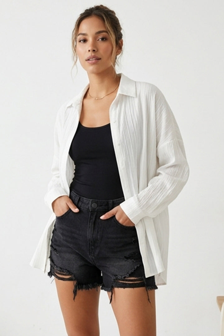 Bigdart 3900 Chemise Basique Longue Oversize - Blanc