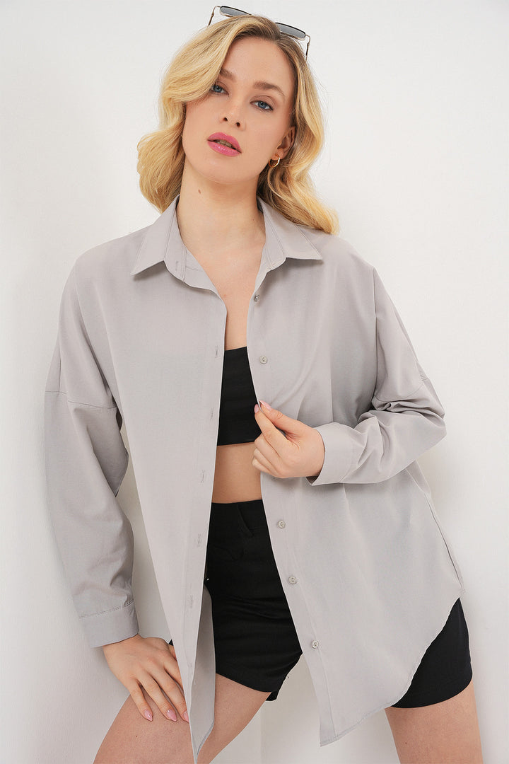 Bigdart Chemise basique longue oversize 3900 - a.Gris