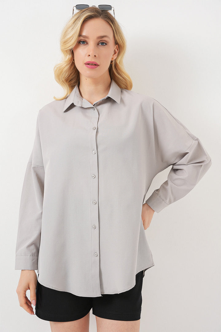 Bigdart Chemise basique longue oversize 3900 - a.Gris