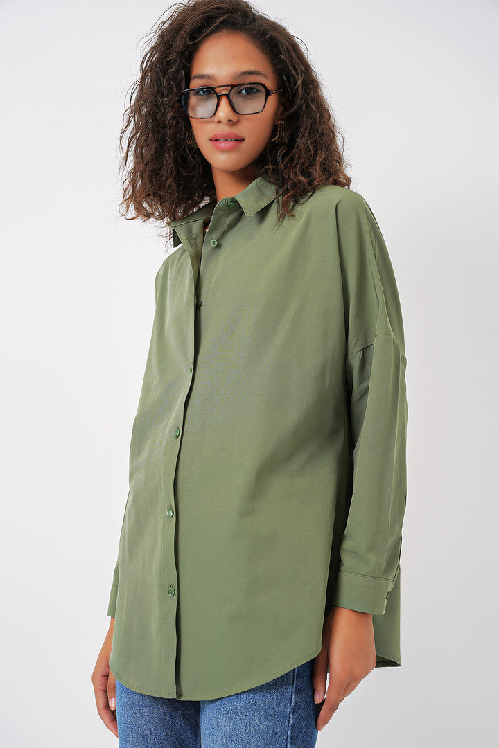 Bigdart 3900 Chemise Basique Longue Oversize - a.Kaki