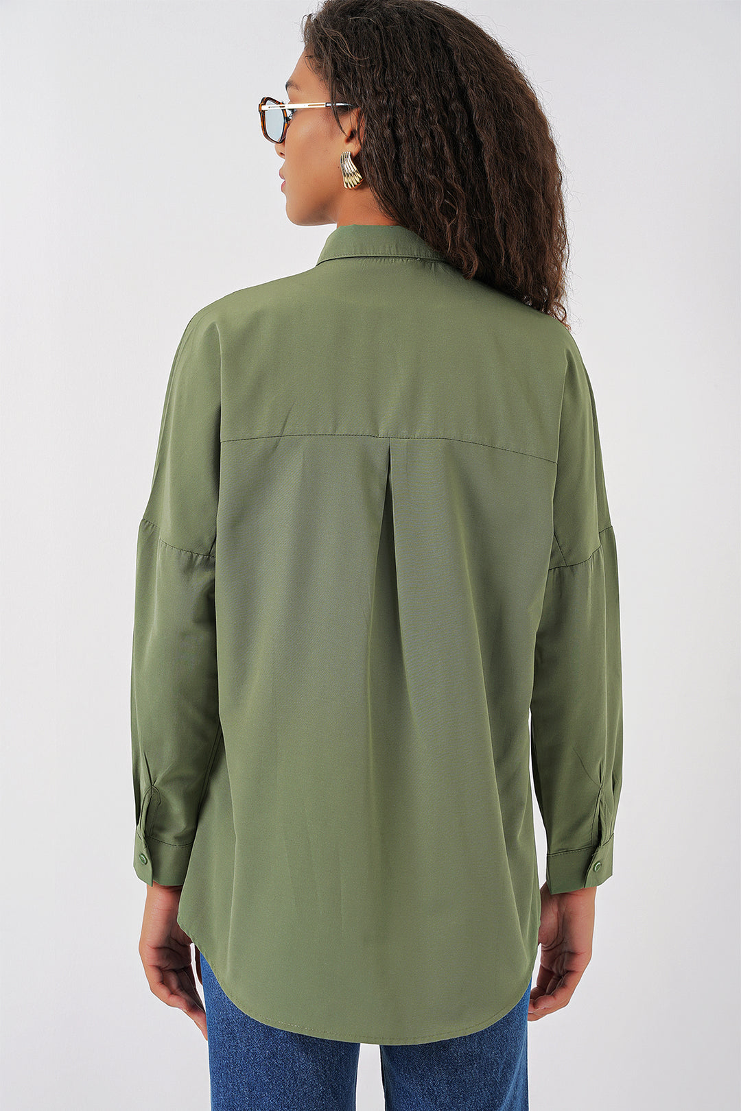 Bigdart 3900 Chemise Longue Basique Oversize - Vert kaki