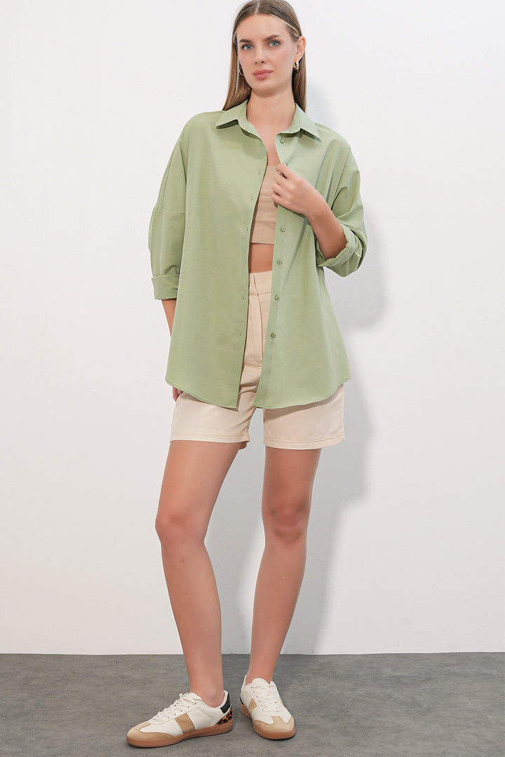 Bigdart Chemise basique oversize longue 3900 - a.Kaki