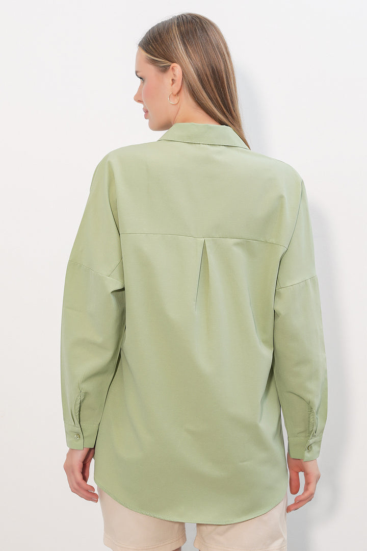 Bigdart Chemise basique oversize longue 3900 - a.Kaki