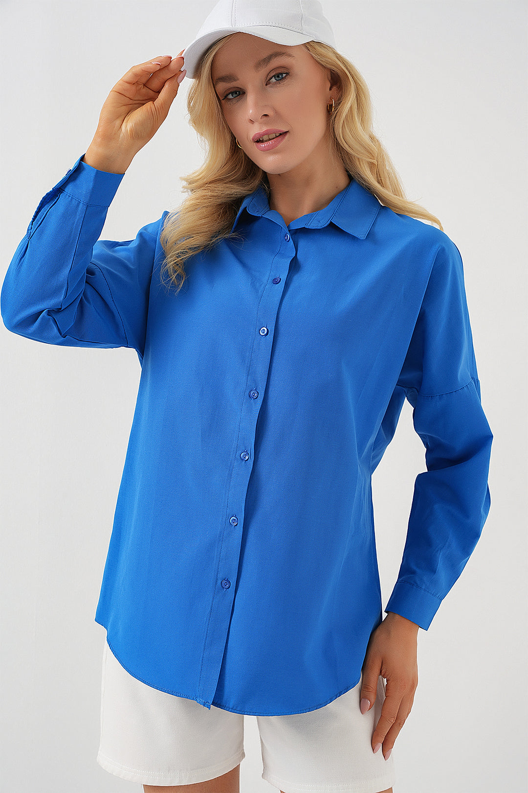 Bigdart 3900 Chemise Oversize Longue Basique - Bleu marine