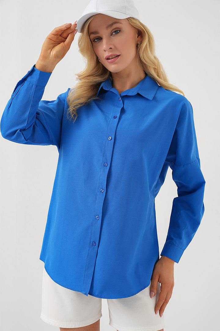 Bigdart 3900 Chemise Oversize Longue Basique - Bleu marine